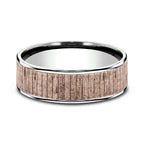 Two Tone 6.5mm Comfort-Fit Design Wedding Ring