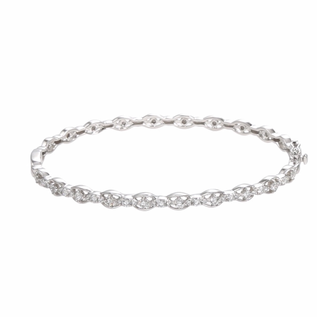 Fancy Bike Chain Bangle Bracelet  .75 Diamond Weight