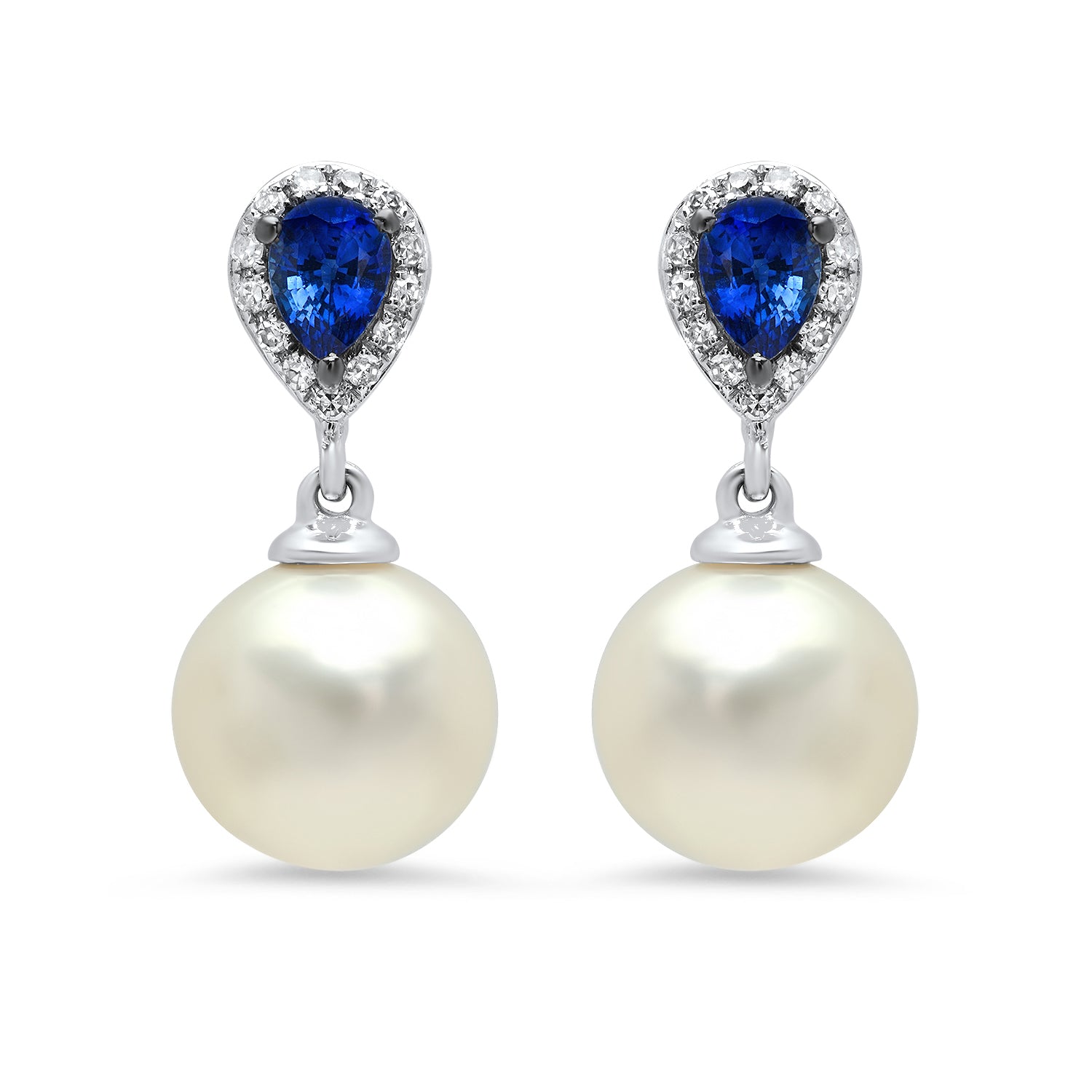 Diamond weight- .08 Sapphire weight- .40 Pearls- 7.08 carats