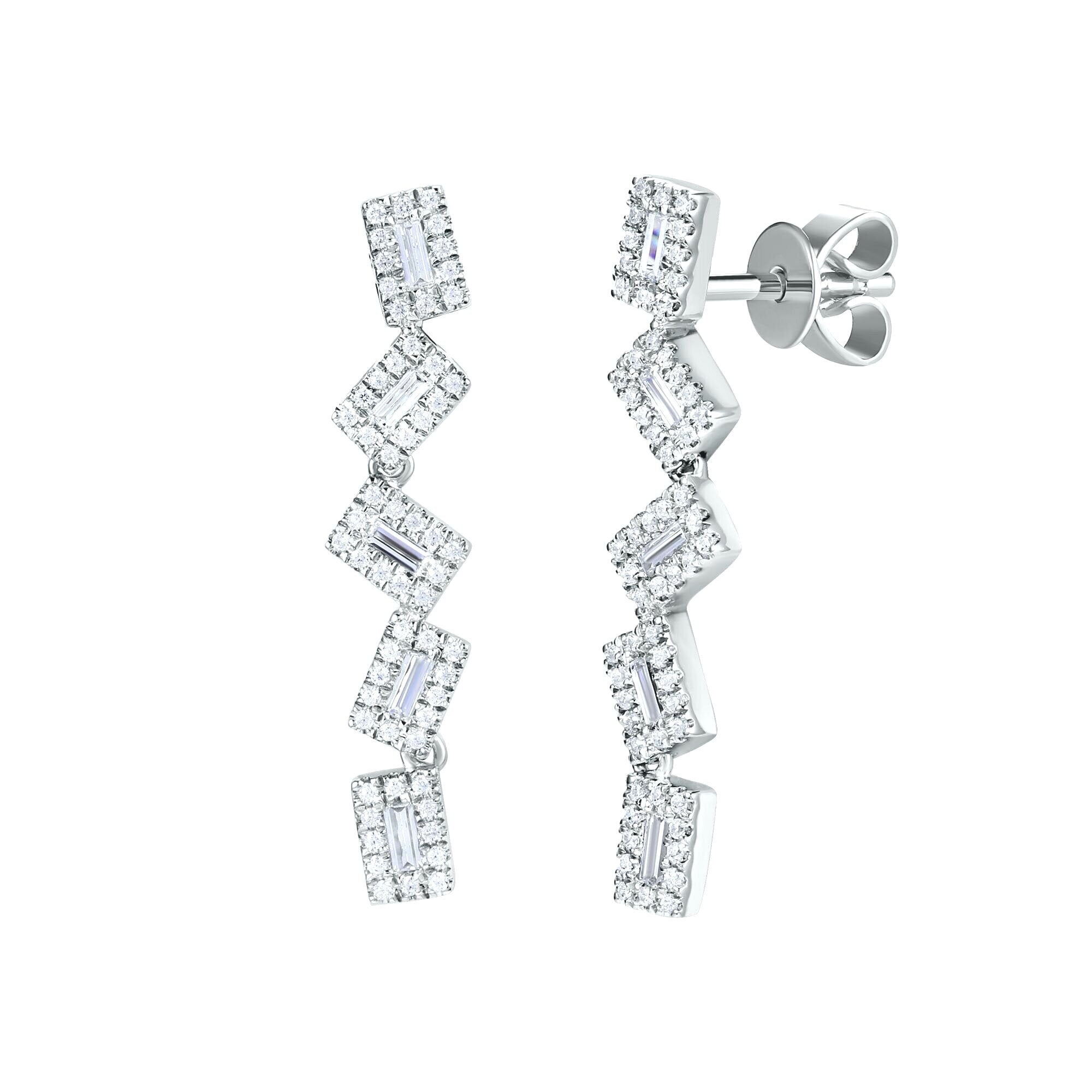 Multiple Baguette Earrings-.48 Dia.