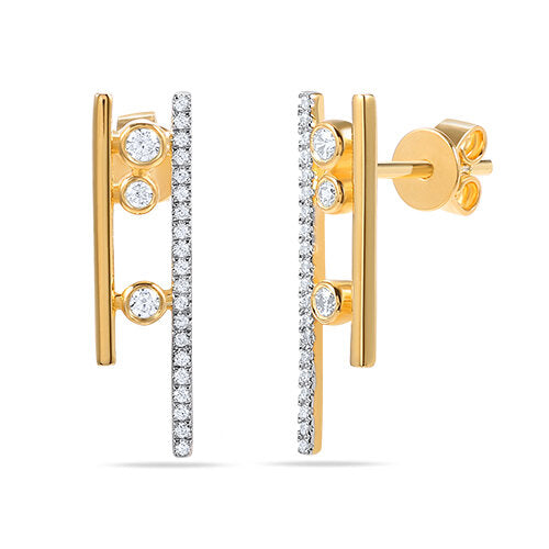 Uneven Parallel Earrings .22 Diamonds