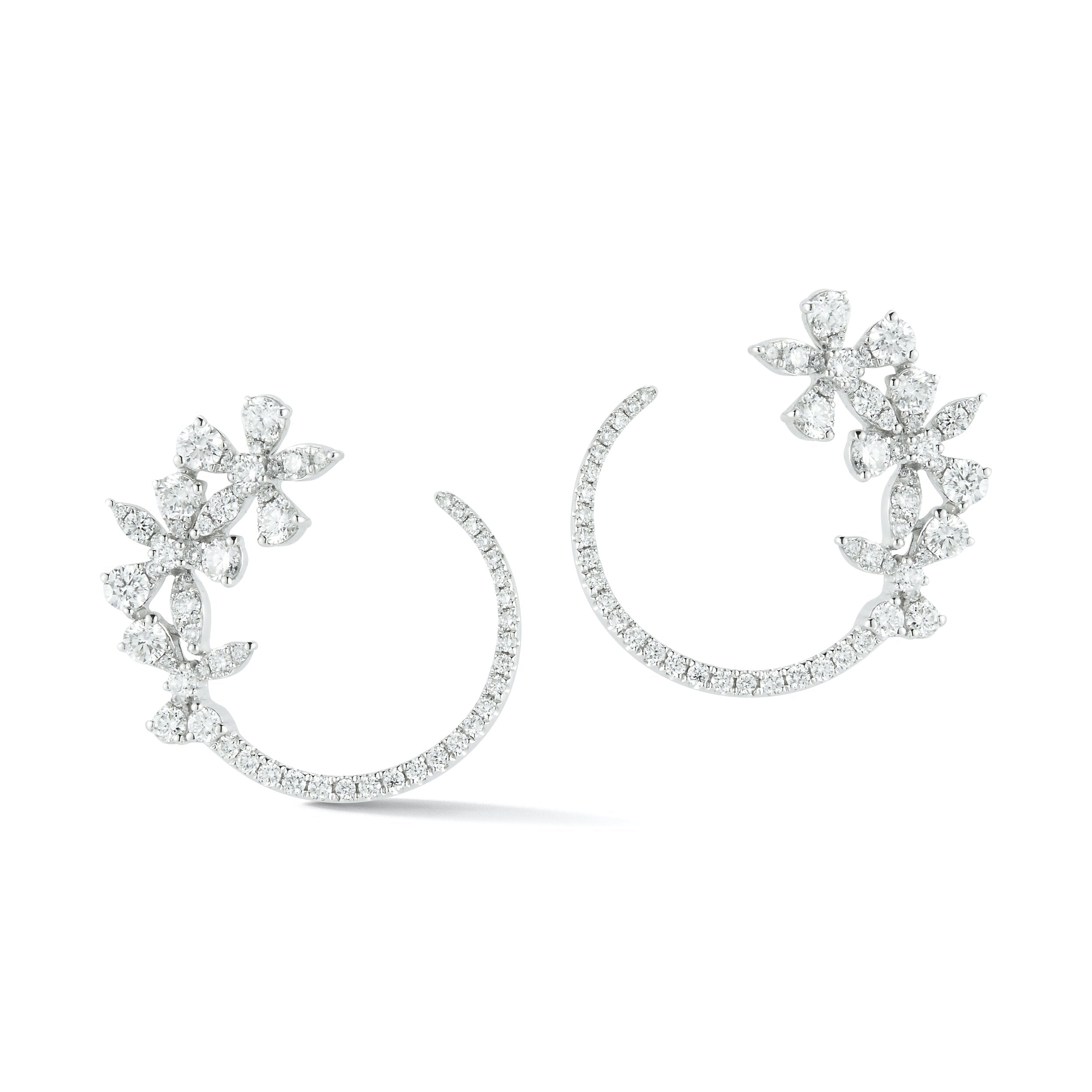 Open Flower Circle Earrings -1.48 dia