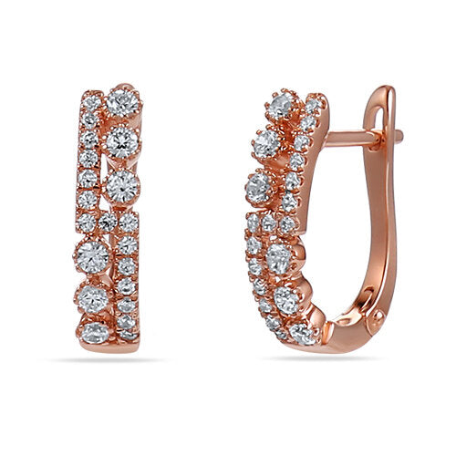 Double Dot Huggie Earrings .40 Diamonds