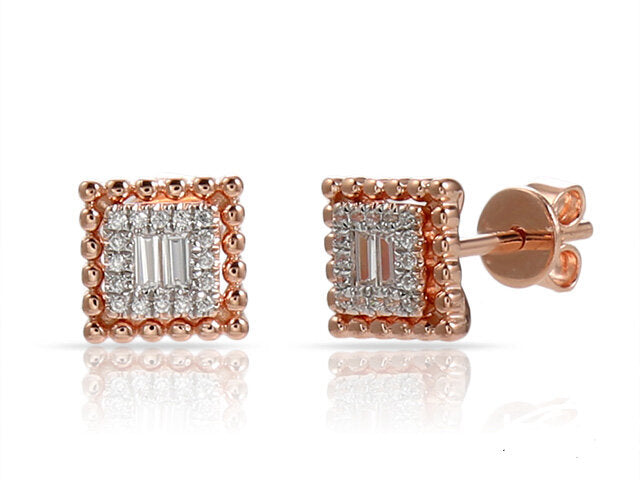 Square Earrings .20 Diamonds