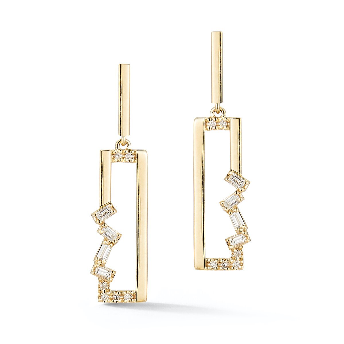 Dangle Rectangle w/ Zigzag Baguette .13 Dia.