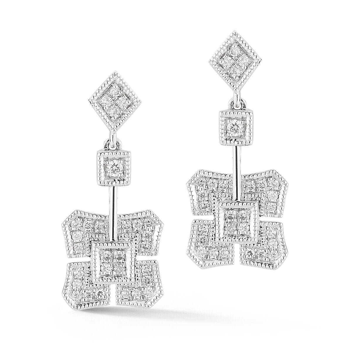 Antique Style Flat Earrings .26 Dia.