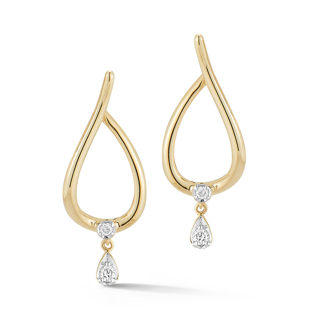 Small Diamond Drop Earrings- .07