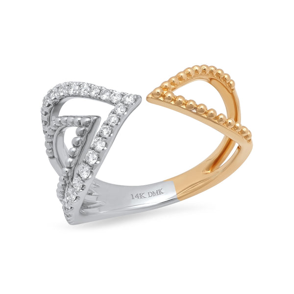 Part of the exclusive D. M. Kordansky Design Collection  14k Yellow and white gold  Diamond weight -.29
