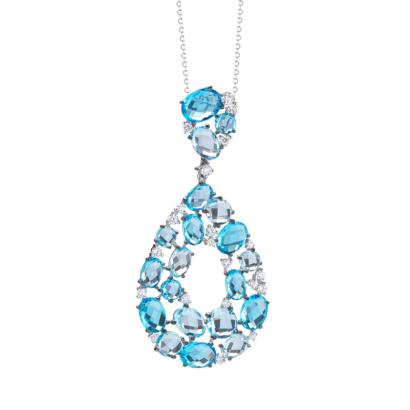 Diamond weight- .56  Blue topaz- 16.32 (w/o chain)