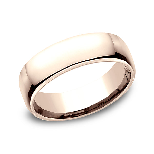 14K White Gold/Yellow Gold/Rose Gold 6.5mm European Comfort-Fit Wedding Ring