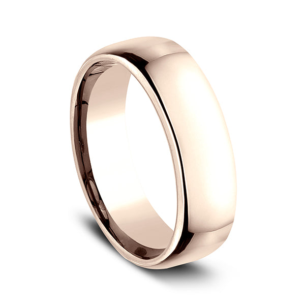 14K White Gold/Yellow Gold/Rose Gold 6.5mm European Comfort-Fit Wedding Ring