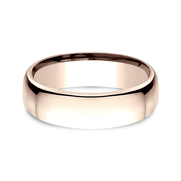 14K White Gold/Yellow Gold/Rose Gold 6.5mm European Comfort-Fit Wedding Ring