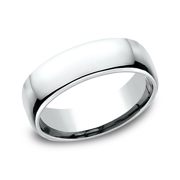 14K White Gold/Yellow Gold/Rose Gold 6.5mm European Comfort-Fit Wedding Ring
