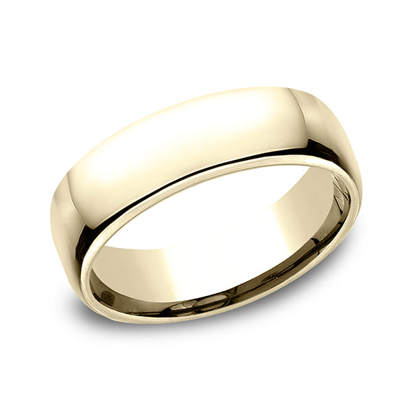 14K White Gold/Yellow Gold/Rose Gold 6.5mm European Comfort-Fit Wedding Ring