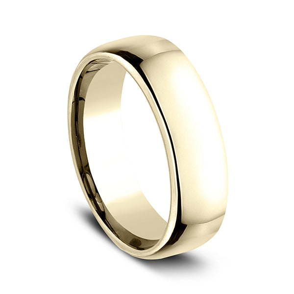 18K White Gold/Yellow Gold 6.5mm European Comfort-Fit Wedding Ring