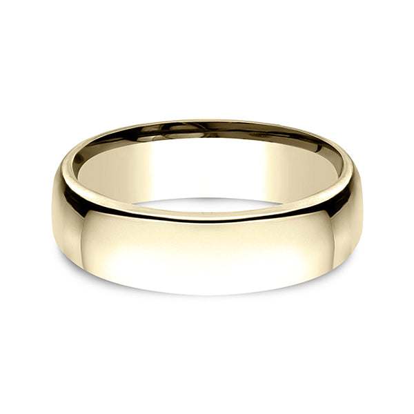 18K White Gold/Yellow Gold 6.5mm European Comfort-Fit Wedding Ring