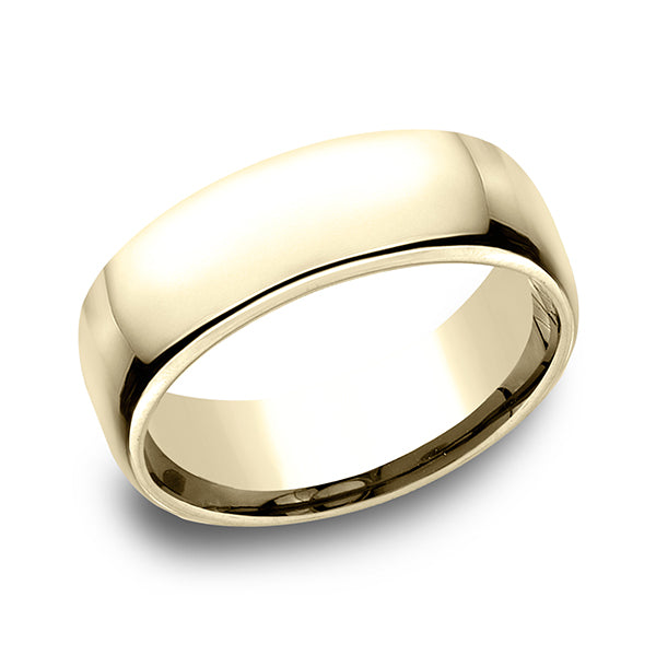 18K White Gold/Yellow Gold 7.5mm European Comfort-Fit Wedding Ring