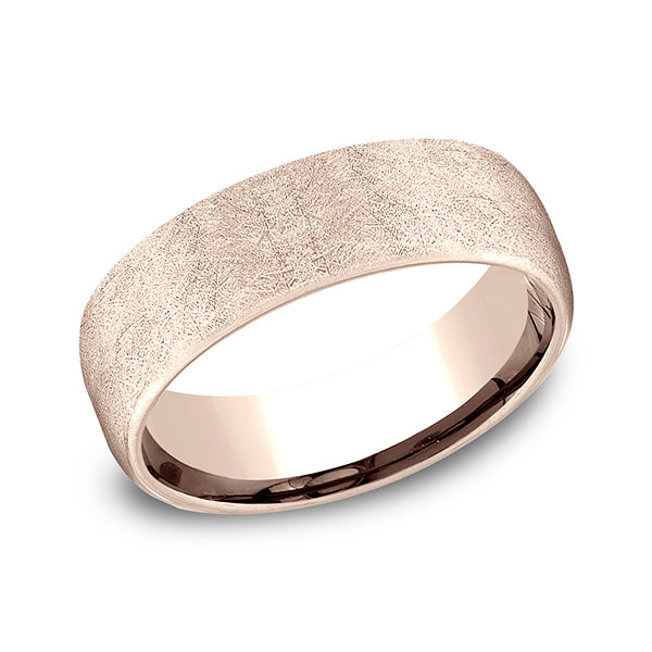 14K Rose Gold/White Gold/Yellow Gold 6.5mm Comfort-Fit Design Wedding Band