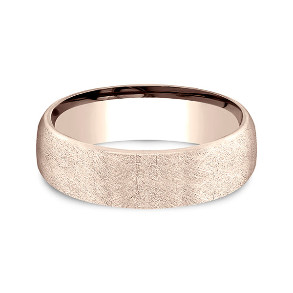 14K Rose Gold/White Gold/Yellow Gold 6.5mm Comfort-Fit Design Wedding Band