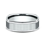 14K White Gold 7mm Comfort-Fit Design Wedding Ring