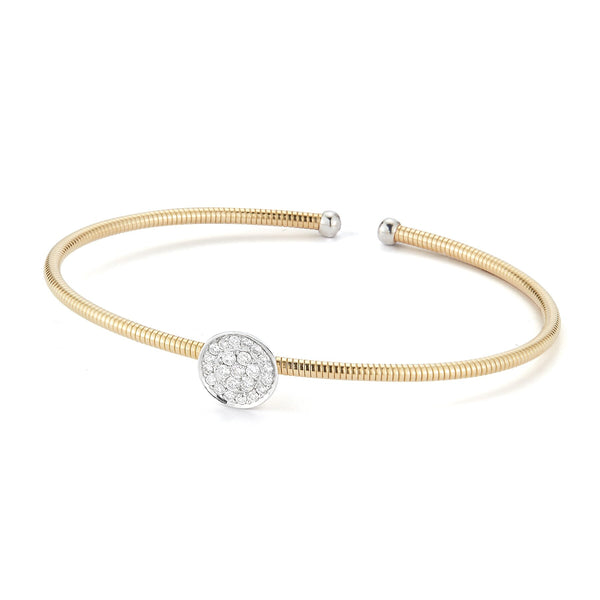 Stretch Tw0-Tone .32 Diamond Bangle