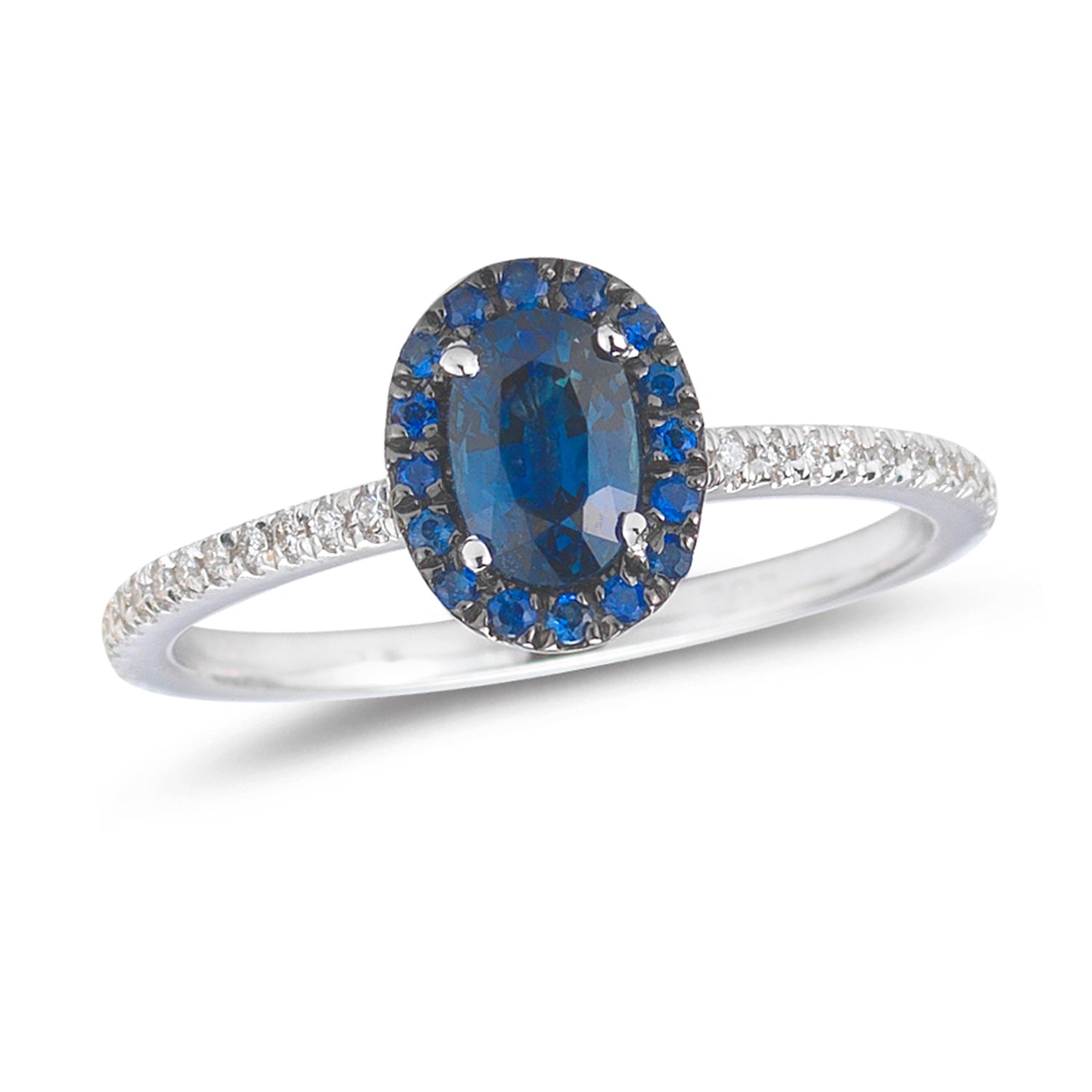 Diamond weight- .11  Blue Sapphire weight- .66