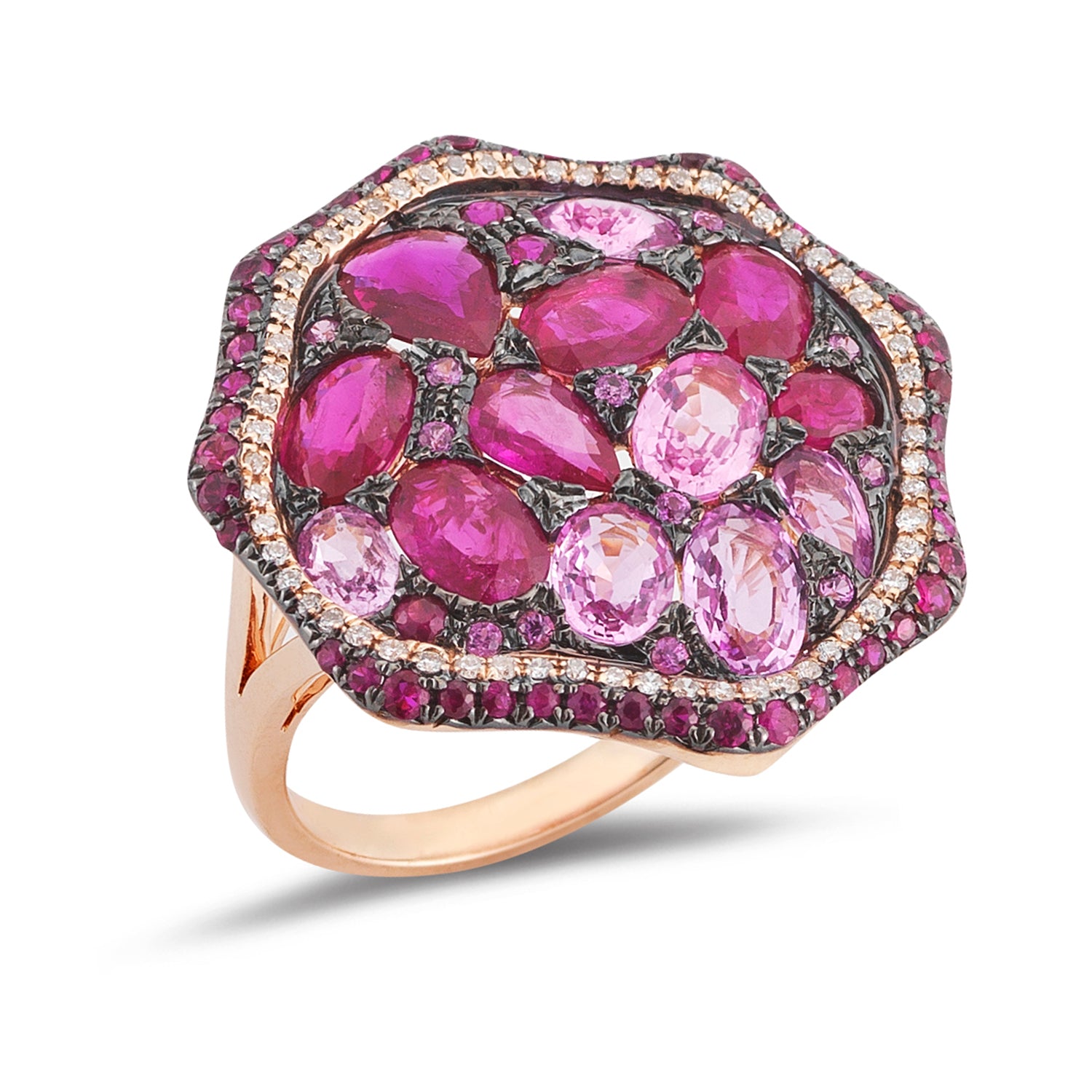 Diamond weight- .24  Pink Sapphire weight- 3.84
