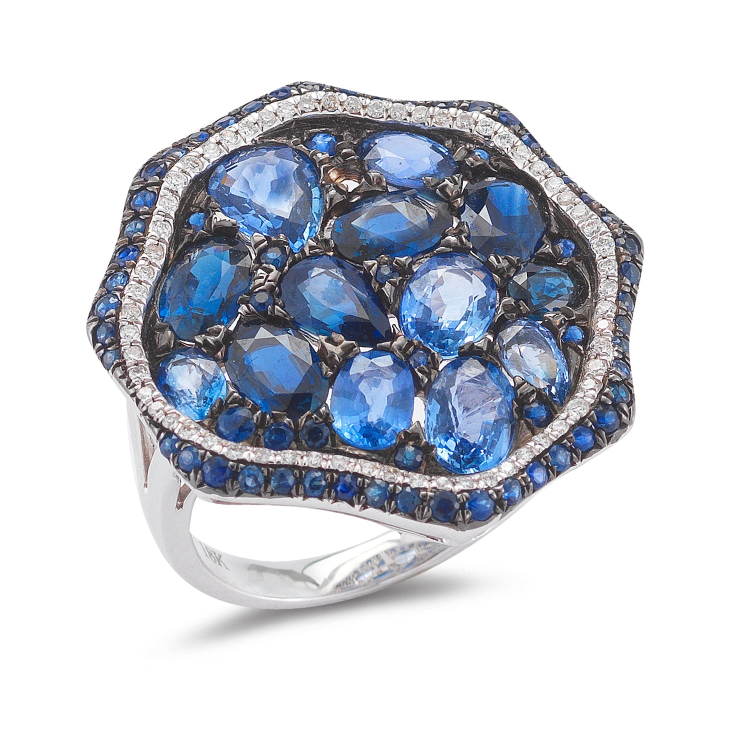 Diamond weight- 0.25  Sapphire weight- 11.00 carats
