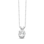 Diamond Pendant in 14KT White Gold Chain ( 0.65ct tw dia )