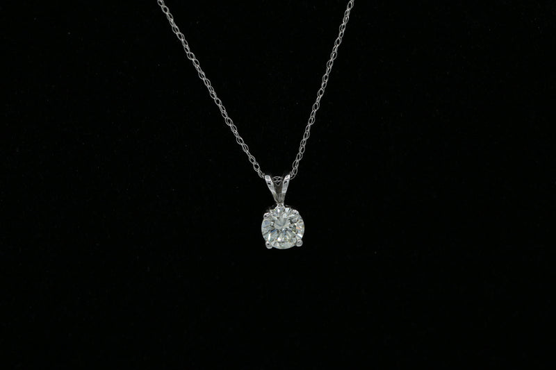 Diamond Pendant in 14KT White Gold Chain ( 0.65ct tw dia )