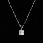 Diamond Pendant in 14KT White Gold Chain ( 0.65ct tw dia )
