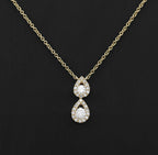 Double Drop Diamond Necklace in 14KT Yellow Gold ( 0.25ct tw dia )