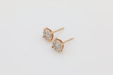 Diamond Cluster Stud Earrings in 14KT Rose Gold ( 0.50ct tw dia )