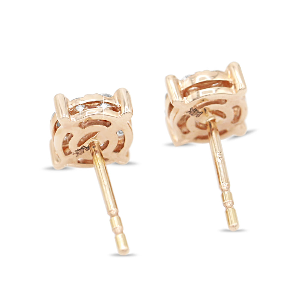 Diamond Cluster Stud Earrings in 14KT Rose Gold ( 0.50ct tw dia )