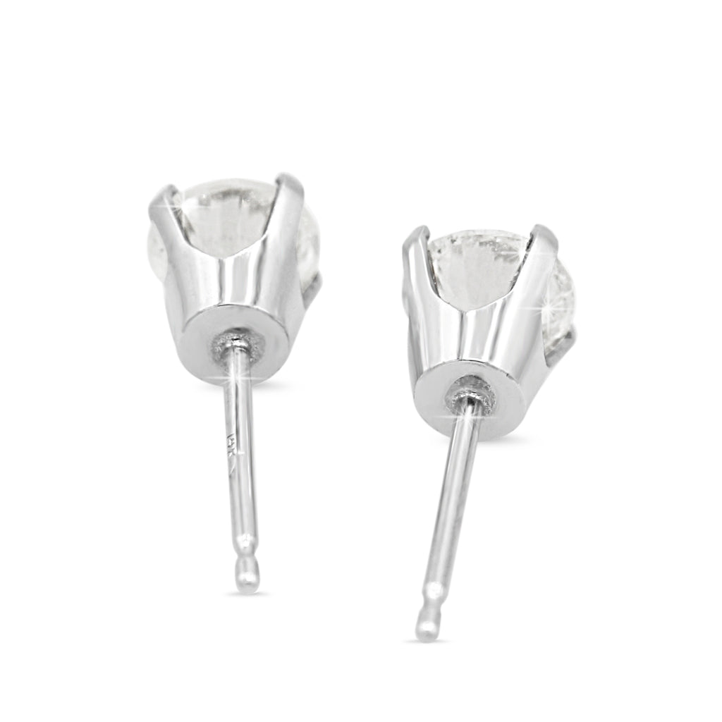 Diamond Stud Earrings in 14KT White Gold ( 0.75ct tw dia )