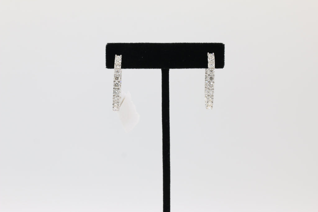 Diamond Hoop Earrings in 14KT White Gold ( 6ct tw dia )