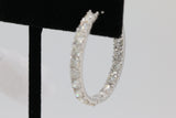 Diamond Hoop Earrings in 14KT White Gold ( 6ct tw dia )