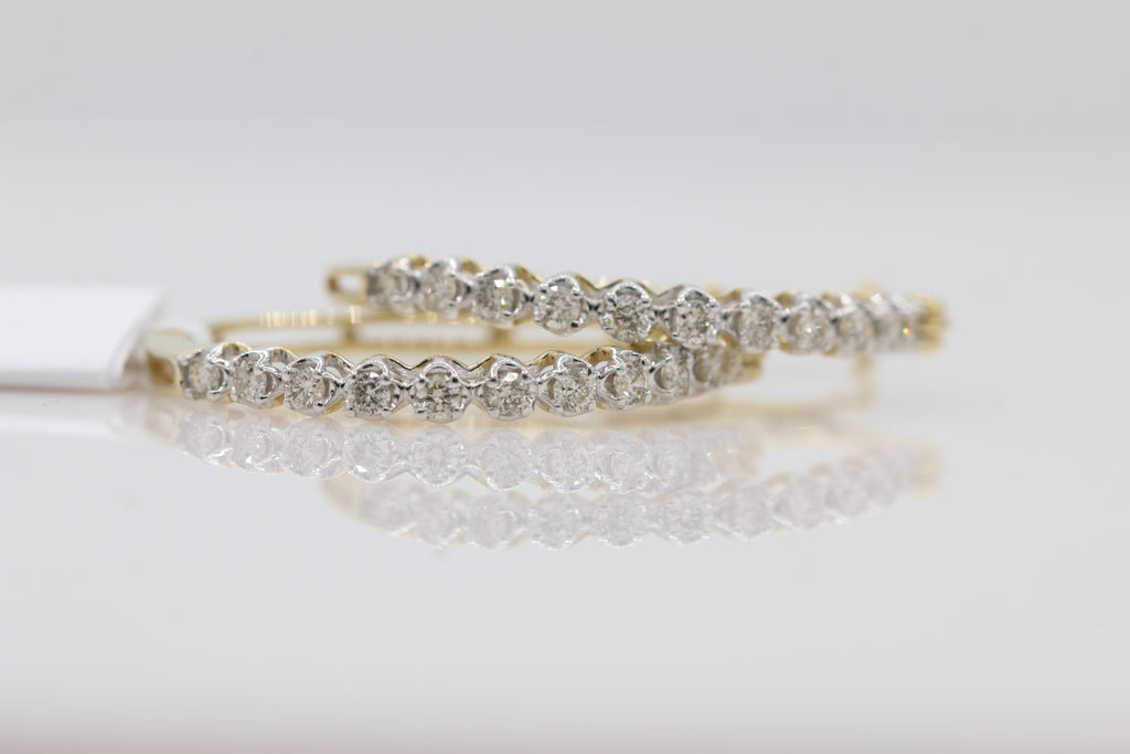 Diamond Hoop Earrings in 10KT Yellow Gold ( 0.5ct tw dia )