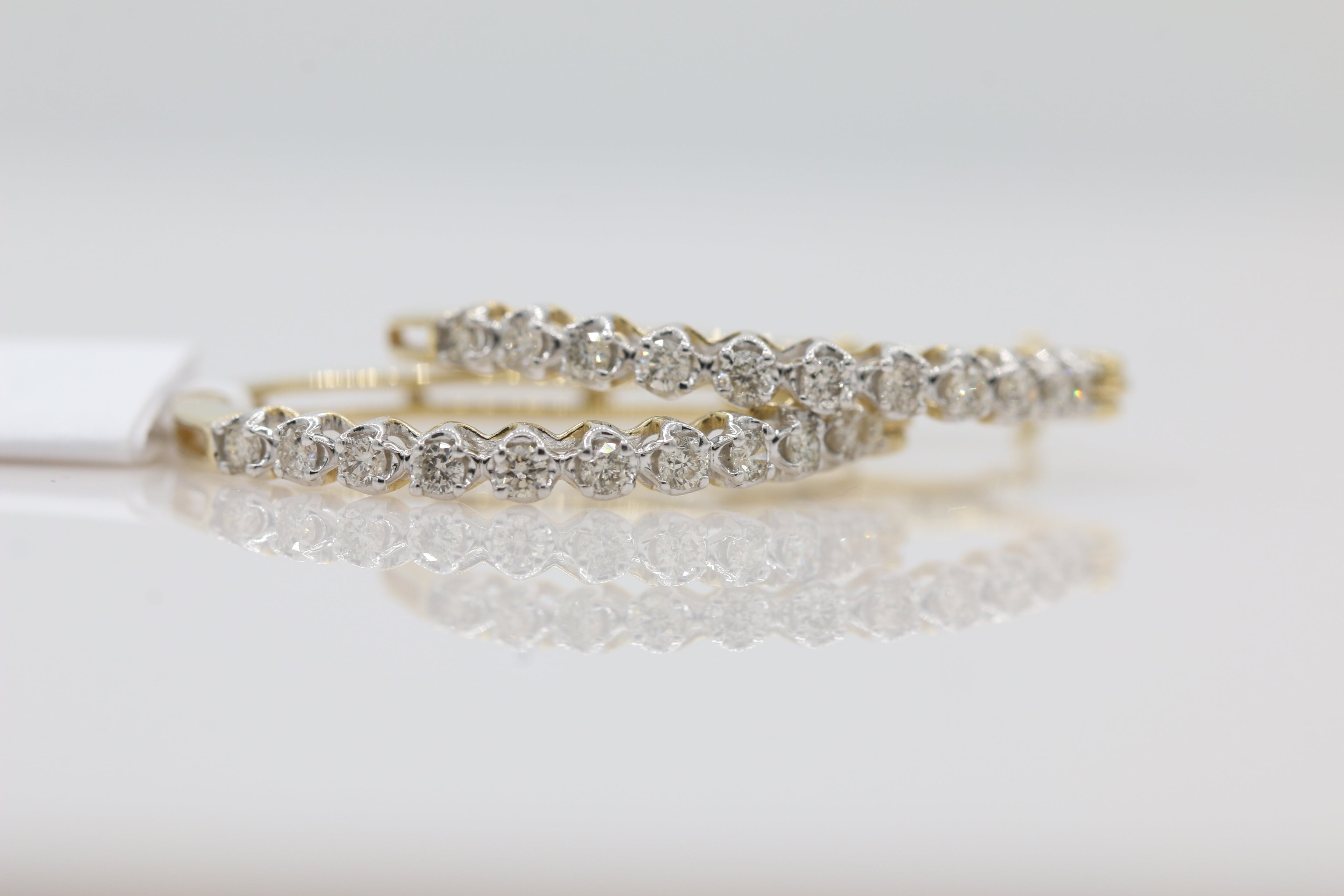 Diamond Hoop Earrings in 10KT Yellow Gold ( 0.5ct tw dia )