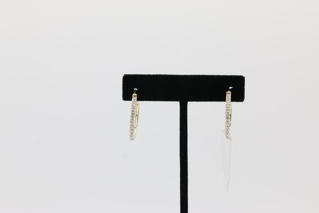 Diamond Hoop Earrings in 10KT Yellow Gold ( 0.5ct tw dia )