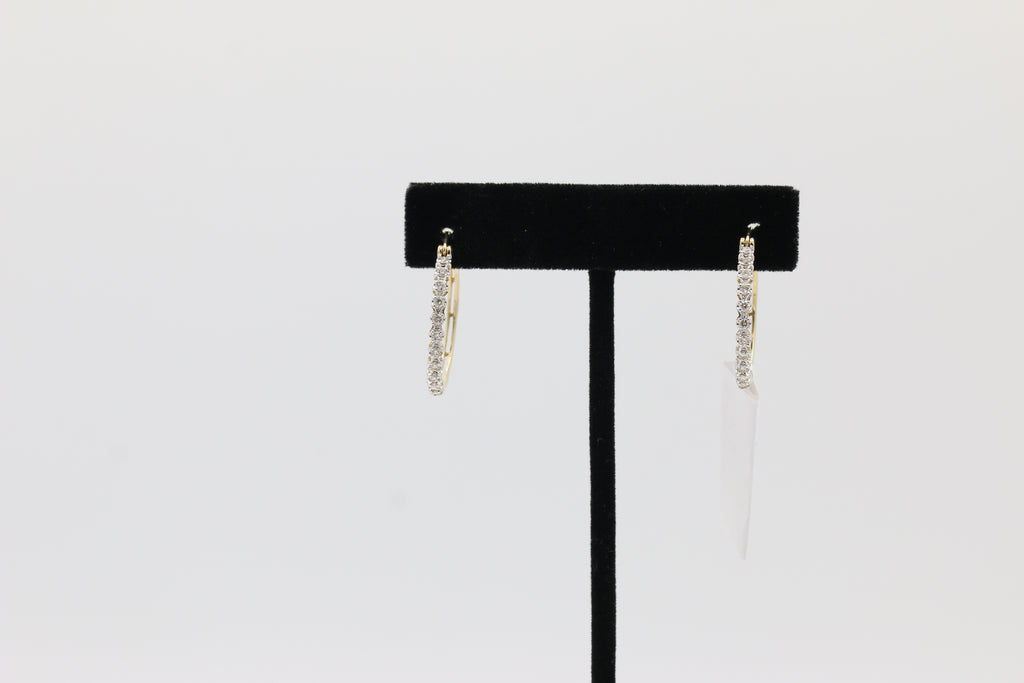 Diamond Hoop Earrings in 10KT Yellow Gold ( 0.5ct tw dia )