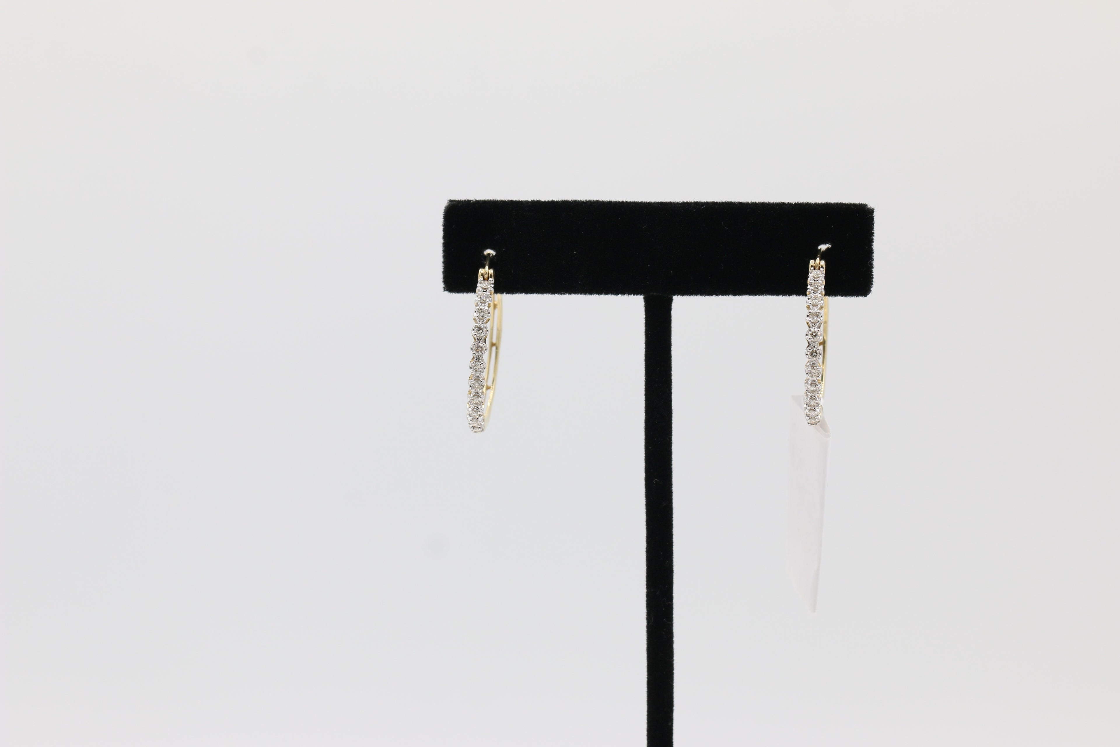 Diamond Hoop Earrings in 10KT Yellow Gold ( 0.5ct tw dia )