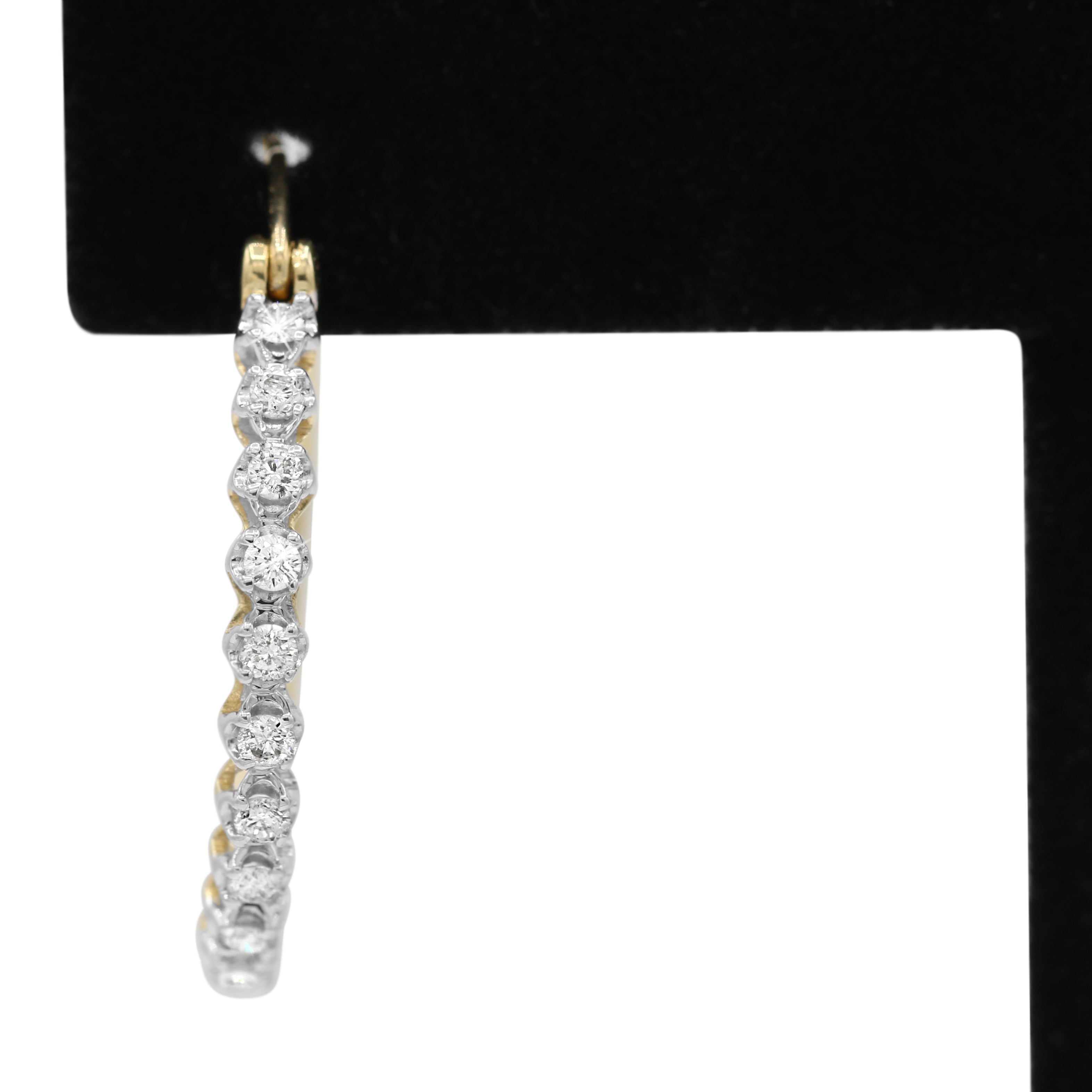 Diamond Hoop Earrings in 10KT Yellow Gold ( 0.5ct tw dia )