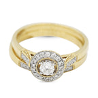Diamond Halo Rings Set in 14KT Yellow Gold ( 0.35ct dtw )