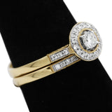 Diamond Halo Rings Set in 14KT Yellow Gold ( 0.35ct dtw )