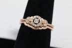 Rose Gold Halo Diamond Double Band ( 3ct tw dia )