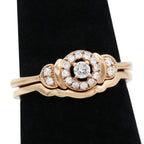 Rose Gold Halo Diamond Double Band ( 3ct tw dia )