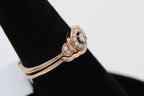 Rose Gold Halo Diamond Double Band ( 3ct tw dia )