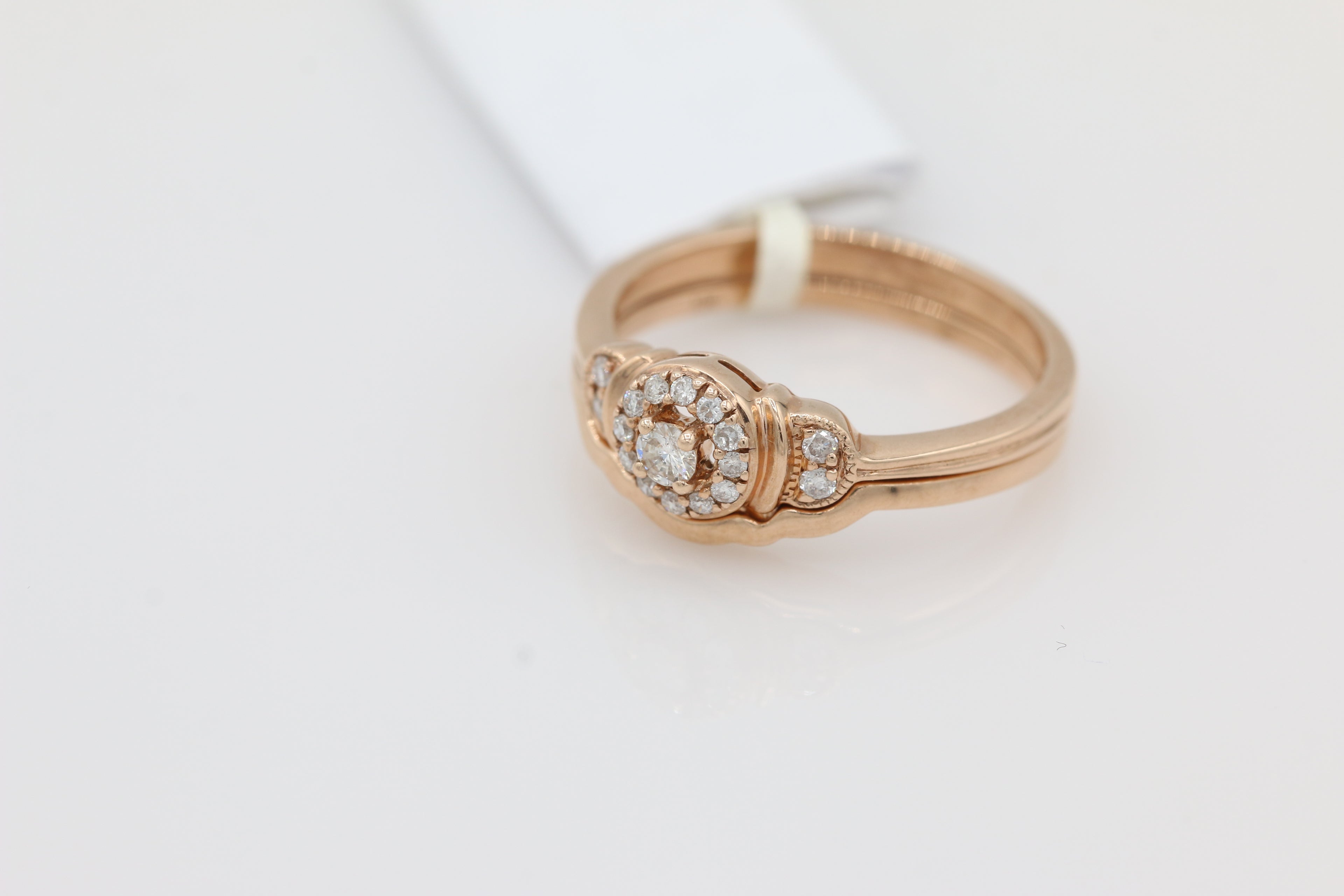 Rose Gold Halo Diamond Double Band ( 3ct tw dia )