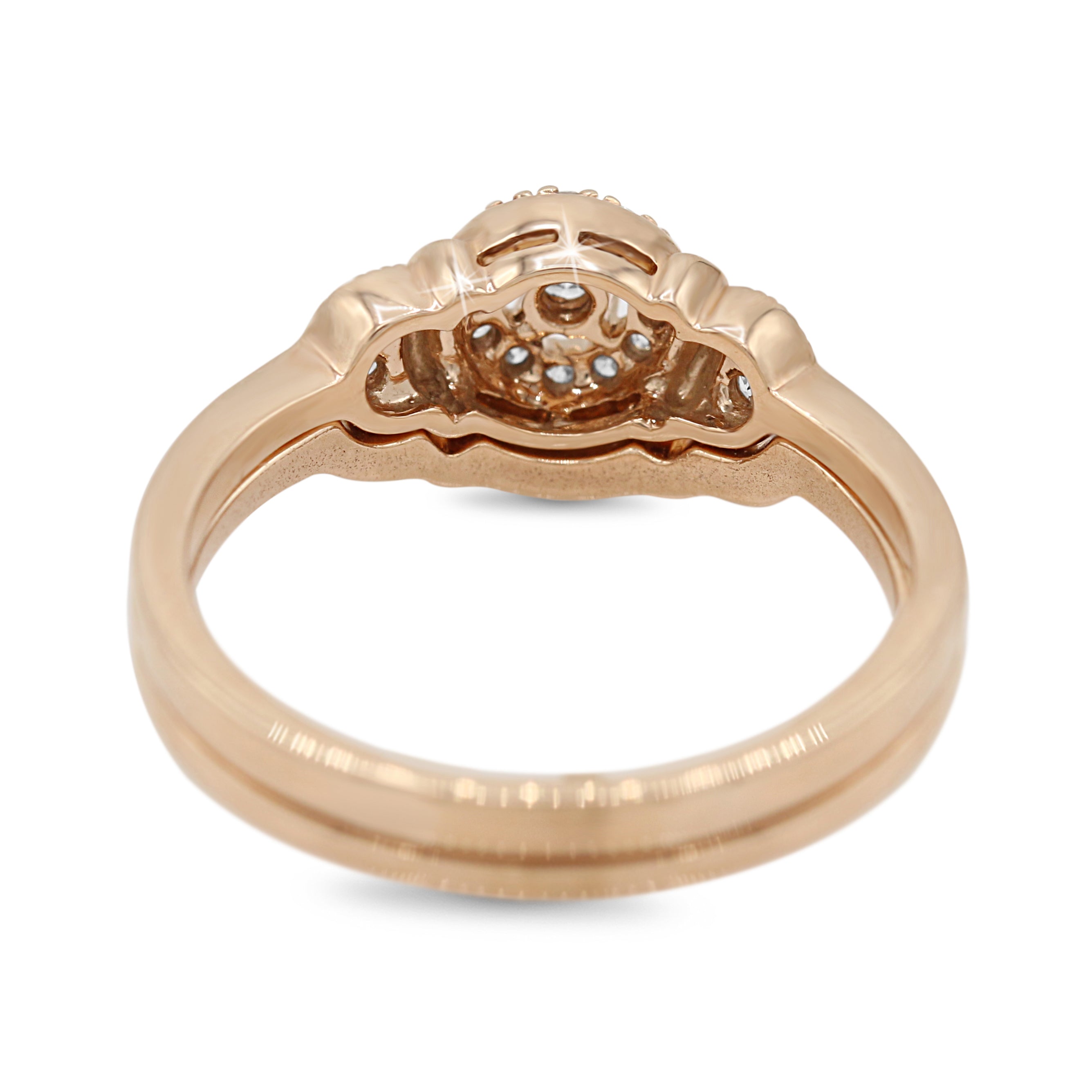 Rose Gold Halo Diamond Double Band ( 3ct tw dia )